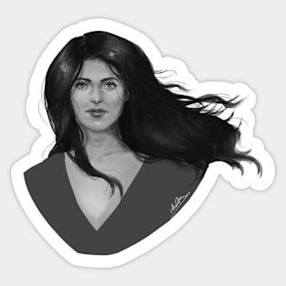 Woman painterly greyscale portrait Sticker